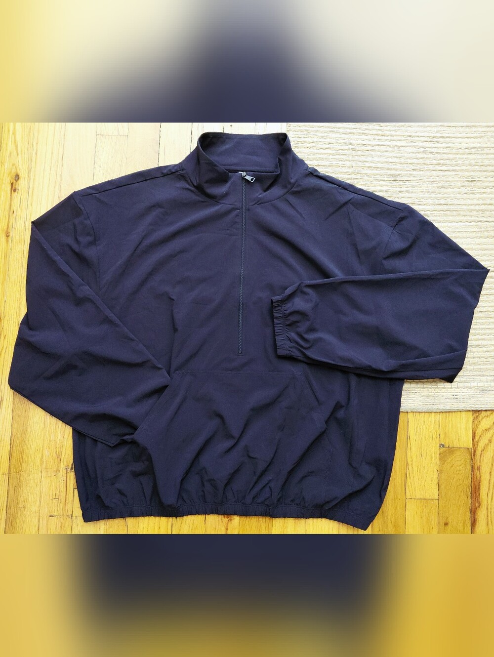 Never Worn-Beyond Yoga Black Half-Zip Windbreaker Pullover
